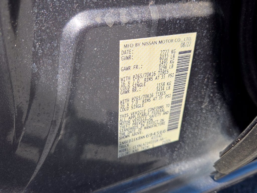 2022 Nissan Frontier Crew Cab S 4x4